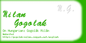 milan gogolak business card